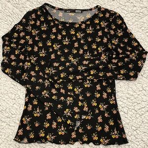 Black floral long sleeve